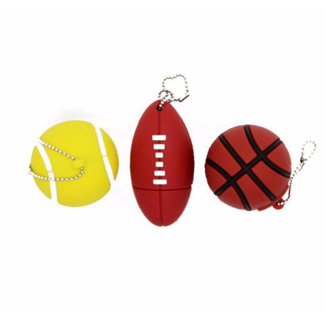 Cartoon 3D USB Flash Drive Baseball Basketball Tennis 1GB 2GB 4GB 8GB 2.0 Memory Stick 16GB 32GB 64GB 3.0 Pen Drive