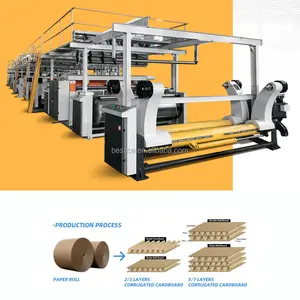 Máquina automática de corrugación de cartón, máquina de línea de producción de cajas de cartón, de la mejor calidad, 3, 5, 7/plys