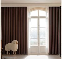 Tissu de rideau occultant en velours double face de 320 cm, fourni par l'usine, haute densité, triple tissage, isolation acoustique