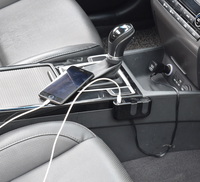 Prise allume-cigare de voiture 3A personnalisable multifonction 2 ports USB et 2 prises chargeur noir universel 12-24V chargeur de voiture
