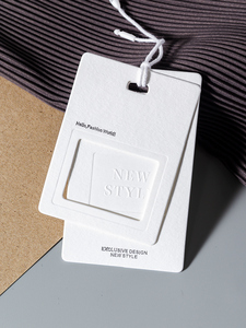 Sang Trọng Biểu Tượng Tùy Chỉnh In Tái Chế Quần Áo May Mặc Jean Đu Giấy Treo <span class=keywords><strong>Tag</strong></span> Hangtag Nhãn Sticker Cho Quần Áo Với Lỗ - Product Image 3