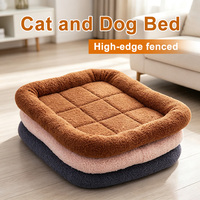 Coussin pour animaux de compagnie avec oreiller intégré pour chiot, idéal pour le sommeil enroulé, tapis pour chat pour transporteur/cage, écologique, motif uni, taille M