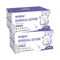 Sutures chirurgicales médicales vétérinaires de haute qualité RTMED en nylon/PGA//PGLA/PDO, vente chaude, fil médical avec aiguille