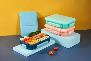 Nuovi prodotti 3 vano Bento Box in plastica per bambini scatola pranzo in plastica per bambini Tiffin Box per bambini
