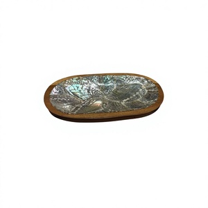 Indonesian's Best Seller Eco-Friendly Anti-Slip Modern Luxury Wood Soap Dish <b>Abalone</b> <b>Shell</b> Inlay Durable Design Electricity-Free - Product Image 1