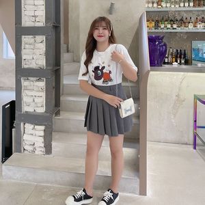 Nueva Camiseta de Manga Corta con Estampado de Dibujos Animados Lucky Calf para Mujer Talla Grande N7979 Blanca Negra Roja de Algodón Jersey para Adulto - Product Image 1