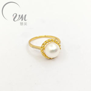 Juego de anillos diarios simples y elegantes de plata 925 con perla y circón Diseño clásico unisex - Product Image 1