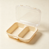 Boîte à lunch thermoformée de qualité alimentaire, 2, 3, 4, 5 compartiments, plateau repas en plastique, personnalisable pour les entreprises de restauration