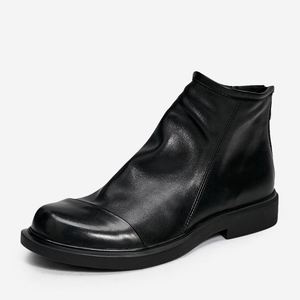 Nouvelles bottes en cuir véritable à semelle épaisse et à tige haute, tendance hiver, très vendues - Product Image 1