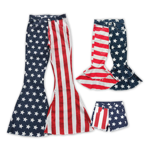 Boutique Independence Day Baby Toddler Girl Outfits Letters Bows Print Sleeveless Top Red Shorts 2-Piece Set for 4th of July - Product Image 6