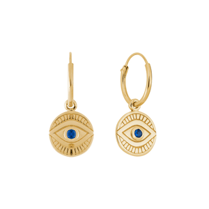 Pendientes de plata de ley 925 con diseño de ojos malvados, pendientes de tuerca con Zirconia cúbica, en color dorado y plateado - Product Image 1