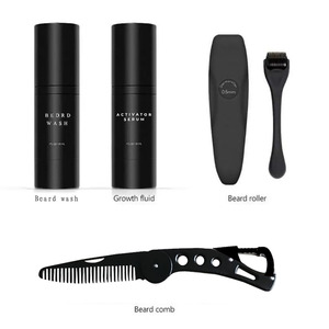 Kit de crecimiento de barba, suero activador, jabón para barba, rodillo, peine, set para hombres adultos, cuidado de la barba, orgánico, sin perfume, aspecto natural - Product Image 5