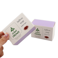 Caja de embalaje de cosméticos personalizada con ventana Lámina de oro en relieve Bajo MOQ UV Advantage Cajas de jabón de papel con logotipo Impresión de Desaparición