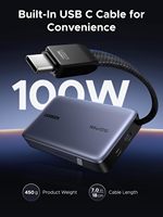 UGREEN PB551 Nexode Power Bank 20000mAh 145W Charge rapide avec câble USB C intégré, chargeur portable pour ordinateur portable 3 ports