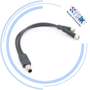 ตัวแยกสายเคเบิลแบบ Y รุ่น M8 พร้อมขั้วต่อแบบขึ้นรูปสำหรับการจ่ายไฟ - Product Image 4