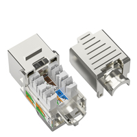 HY-CONNECT Prise Keystone RJ45 Cat6 blindée en alliage de zinc à 90 degrés sans outil