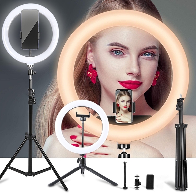 2021 NEW 12inch 14 Inch 18 Inch Photography Camera Led Ringlight for Instagram pink Black White Blue Led Ring Lamp
