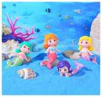 Figurines miniatures en résine en vrac vente en gros dessin animé mignon petites créatures fée jardin collection dame sirène poupées art thèmes de la mer