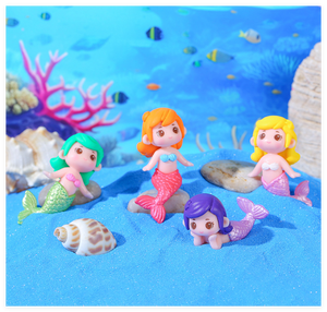 Figurines miniatures en résine en vrac vente en gros dessin animé mignon petites créatures fée <span class=keywords><strong>jardin</strong></span> collection dame sirène poupées art thèmes de la mer - Product Image 5