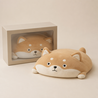 Ultra Weiches Kawaii Flaches Shiba Inu Plüschtier in Liegeposition für Ästhetische Raumdekoration Geburtstagsgeschenk