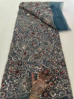 Tissu en dentelle perlée de luxe NI.AI, tissu en tulle à sequins, magnifique dentelle en filet pour robe de mariée ou de soirée