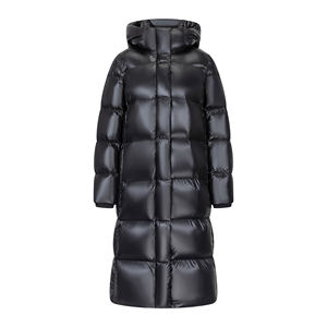 10 Manteaux en duvet pour femmes - Manteau long brillant noir à capuche, <span class=keywords><strong>doudoune</strong></span> chaude pleine longueur pour femmes - Product Image 1