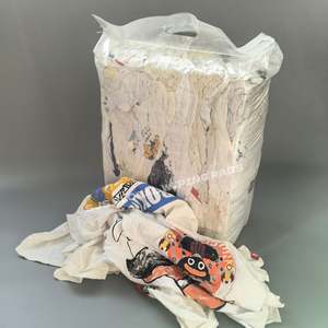 Trapos de Algodón Ecológicos Blancos Impresos para Limpieza Industrial, Suaves y Reutilizables - Product Image 1