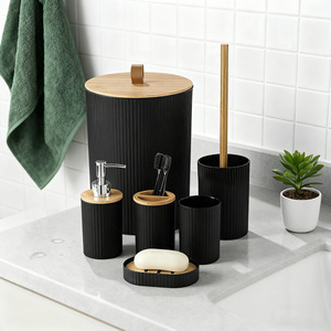 Juego <span class=keywords><strong>de</strong></span> Accesorios <span class=keywords><strong>de</strong></span> <span class=keywords><strong>Baño</strong></span> <span class=keywords><strong>de</strong></span> Seis Piezas con <span class=keywords><strong>Tapa</strong></span> <span class=keywords><strong>de</strong></span> Plástico, Portacepillos <span class=keywords><strong>de</strong></span> Dientes, Jabonera, Escobilla <span class=keywords><strong>de</strong></span> <span class=keywords><strong>Baño</strong></span> para Hotel y Hogar - Product Image 6