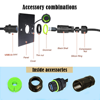 Câble de connexion USB 3.0 étanche IP68 à montage sur panneau, 5 Gbit/s, en cuivre, PA66, nylon, qualité industrielle, rallonge haute vitesse pour extérieur