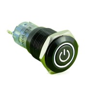 ELEWIND Tombol Tekan Sementara Simbol Daya Beriluminasi Merah 19mm 1NO1NC Baja Tahan Karat IP65/IP67 5A 250VAC 100000 Siklus CE