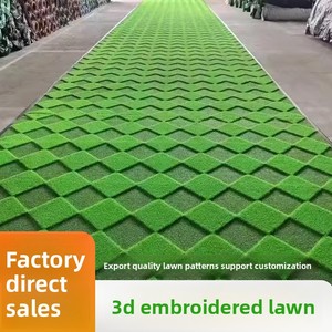 <span class=keywords><strong>Tapis</strong></span> en herbe synthétique haut de gamme personnalisé, imprimé en 3D, à motifs géométriques brodés, pour événements et mariages - Product Image 4