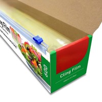 Film étirable en plastique de haute qualité Jumbo 45cm * 600m Film alimentaire transparent en PVC pour l'emballage alimentaire en plastique