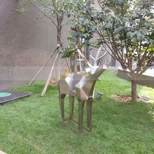 ANW071 Escultura de Jardín Art Deco de Lujo, Diseño Personalizado, Adorno de Acero Inoxidable Resistente a la Intemperie para Aniversario - Product Image 3