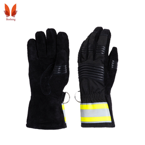 Flame Retardant <strong>Navy</strong> Blue Hand Back Fire <strong>Gloves</strong> with Four Layer Structure, Safety Protection, Waterproof Aramid <strong>Leather</strong> <strong>Gloves</strong> - Product Image 1