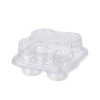 Boîte d'emballage transparente épaissie pour cupcakes, plateau à 1/2/4 tartelettes, support en papier pour muffins, boîte alimentaire pour desserts