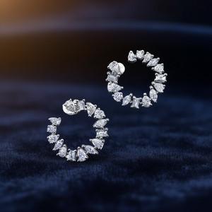 Pendientes de Diamantes en Oro Blanco E2466, Corte Princesa, Color D Natural, Joyería de Lujo para Mujer - Product Image 2