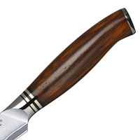Couteau de cuisine professionnel KEEMAKE en acier allemand haute teneur en carbone de 3,5 pouces, couteau d'office, manche en bois de santal, ambidextre, poli miroir