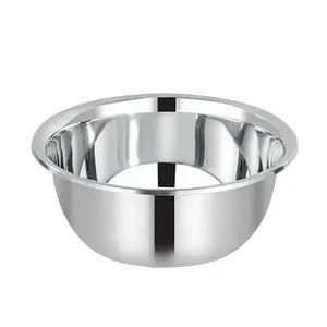 OEM/ODM Customized 201 Stainless Steel Bowl Seasoning Basin Salad Circular Bowl High-capacity Cooking Bowl