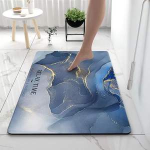 Alfombra de Baño Rectangular Jiao Zhi Yuan, Diseño de Mármol de Tierra de Diatomeas, Antideslizante, para Momentos de Relajación en el Baño - Product Image 1