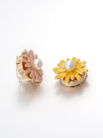 Vente directe usine – Cache-boutons métalliques en forme de fleur de 23 mm, multicolores, à clipser sur chemise, cardigan, ou comme boutons de manchette détachables