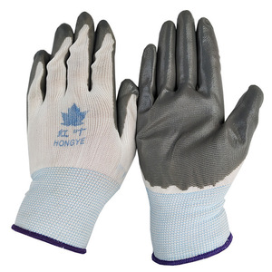 Guantes Hongye de 13 Agujas Recubiertos de Nitrilo y Nailon, Resistentes a la Abrasión, de Uso General - Product Image 1