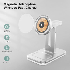 3 Trong 1 Từ Sạc Không Dây 15W Nhanh Chóng Sạc Đứng Điện Thoại Di Động Chủ Hỗ Trợ Di Động <span class=keywords><strong>Dock</strong></span> Trạm 4 in1 Phí Không Dây - Product Image 3