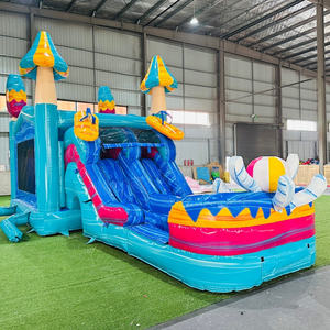 Castillo Inflable Comercial <span class=keywords><strong>con</strong></span> Tobogán Acuático y <span class=keywords><strong>Piscina</strong></span>, Doble Carril Húmedo/Seco, para Fiestas Infantiles y <span class=keywords><strong>Alquiler</strong></span> - Product Image 2