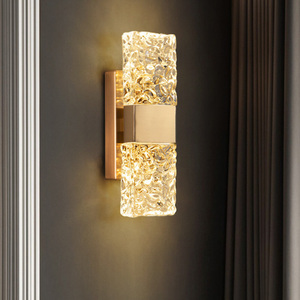 Applique Murale LED en Cristal Motif Ondulations Aquatiques de Luxe, Lumière Chaude pour Chambre et Salon, Idéale pour Chevet et Mur en Verre - Product Image 1