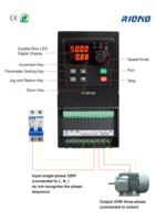 RIQNO 0.75KW VFD onduleur DC à AC monophasé 220V pour moteur de Machine d'alimentation de poisson