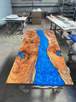 180*80cm nouvelle meilleure qualité personnalisée écologique solide noyer bois rivière Restaurant salle à manger café cuisine résine époxy Table