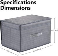Organisateur de vêtements pliable avec couvercle de ceinture et poignée, boîte de rangement empilable pour l'organisation de la maison, capacité de 5 kg