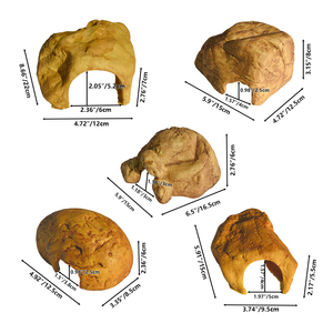 13.8*9.4*5.5 ס""מ גודל מפלסטיק מסתתרת זוחלים מערת זוחלים מסתור נחש לטאות נמר שממית נחשים וכדור פיתון - Product Image 5