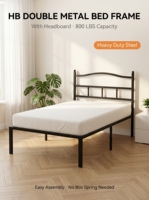 Offre Spéciale – Cadre de lit simple en acier au carbone pour chambre à coucher, idéal pour la maison ou les locations – Structure métallique robuste