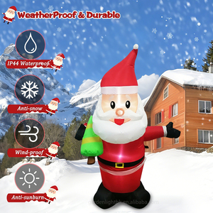 Small Indoor <b>Outdoor</b> Decorations Christmas Inflatable 4FT Santa Holding Tree Home Yard Lawn Decor for Festival Holiday Party - Product Image 6